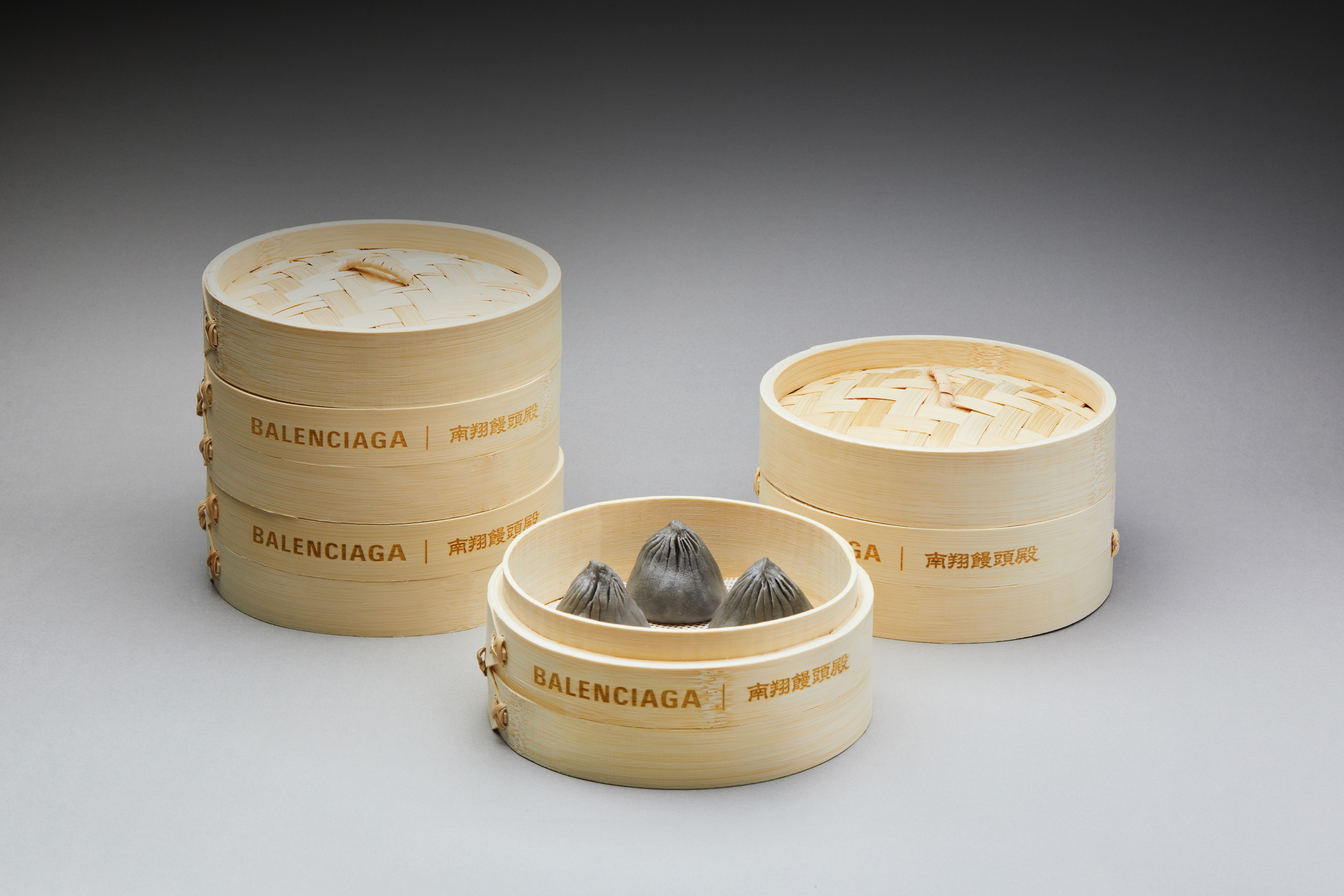 Balenciaga branded dim sum set at renowned local restaurant Nu Xiang Mu Dou. Image: Balenciaga.