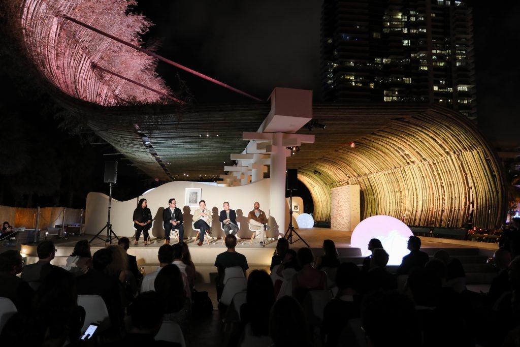 Francois-Henry Bennahmias, Andras Szanto, Sun Xun, and Olivier Audemars at the unveiling of "Reconstruction of the Universe." (Courtesy Photo)