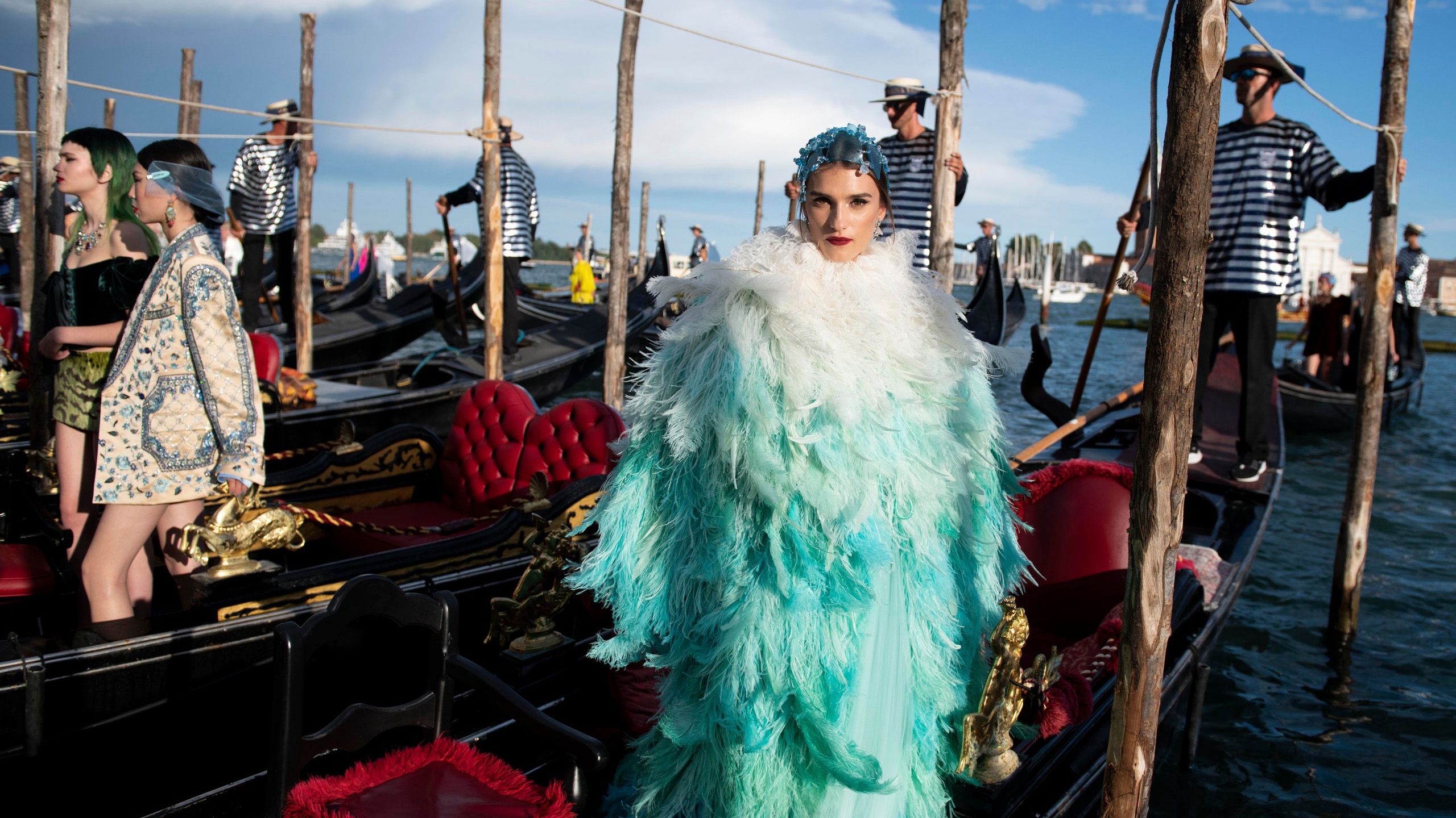 新品未使用 Dolce & Gabbana 花柄マスク ネイビー/イエロー $_57.JPG