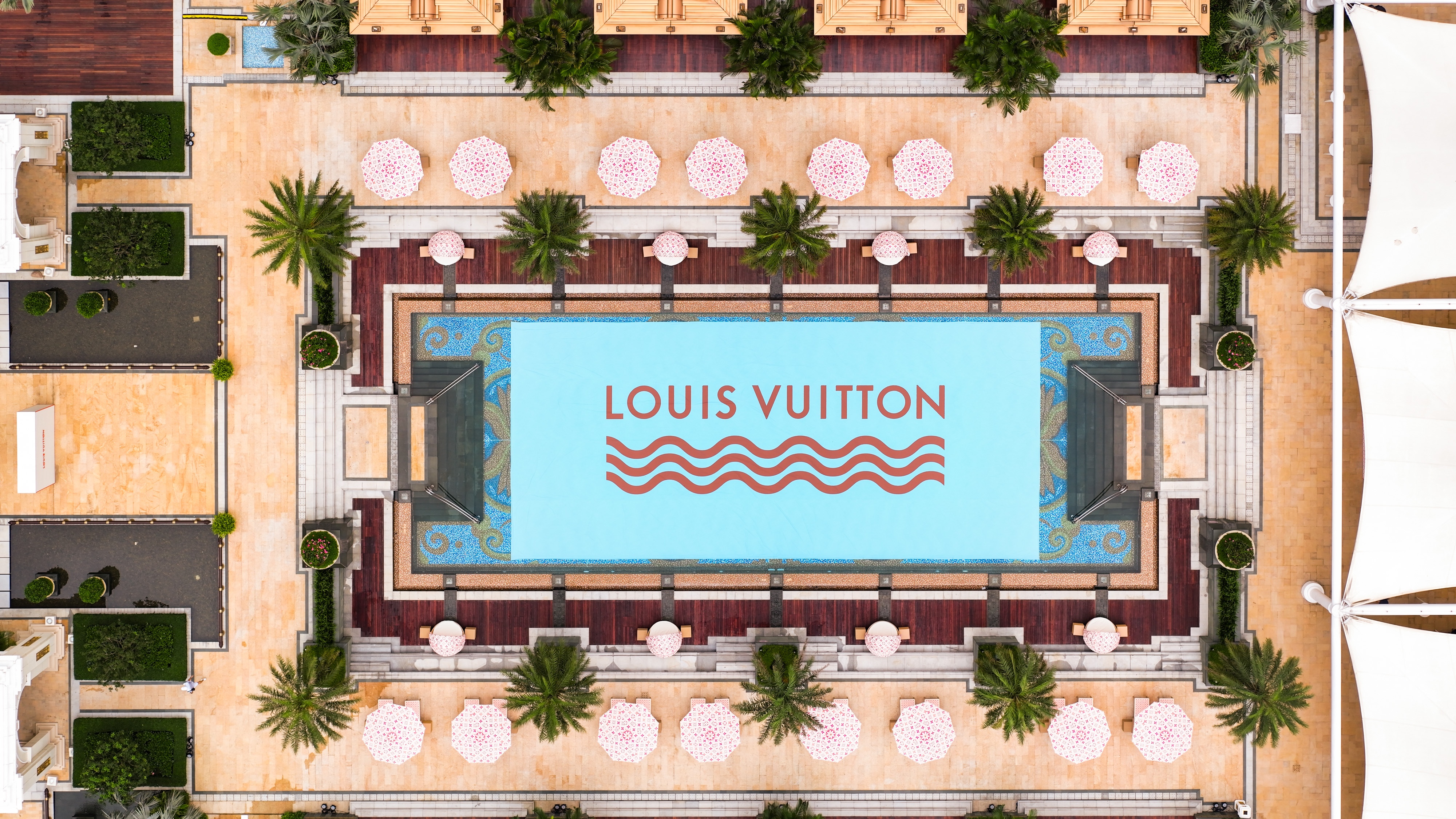 Louis Vuitton partnered with Galaxy Macau for a poolside takeover of the Banyan Tree Macau. Image: Galaxy Macau