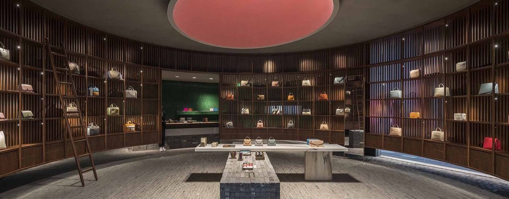 The Library in Valextra’s new Chengdu store. Photo: Courtesy of Valextra