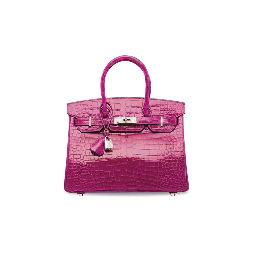 The second highest lot was the Shiny Rose Birkin bag. Image via Christie.com