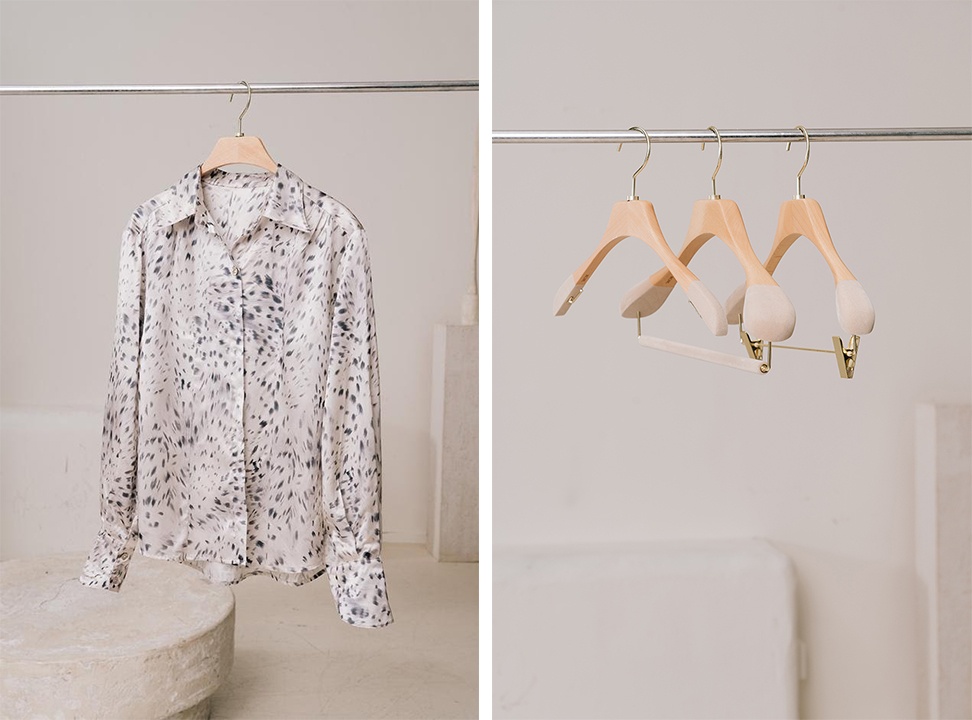 O’Mast, a Shenzhen-based luxury hanger brand founded by the cleanfluencer Bracy Hu, features hangers made for professional closet organization. Photo: Courtesy of O’Mast