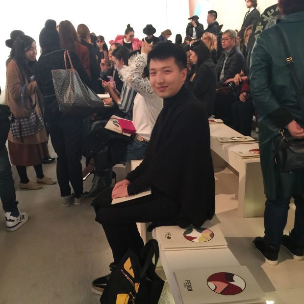 Mr. Bags at the Fendi fashion show. (Courtesy Photo)