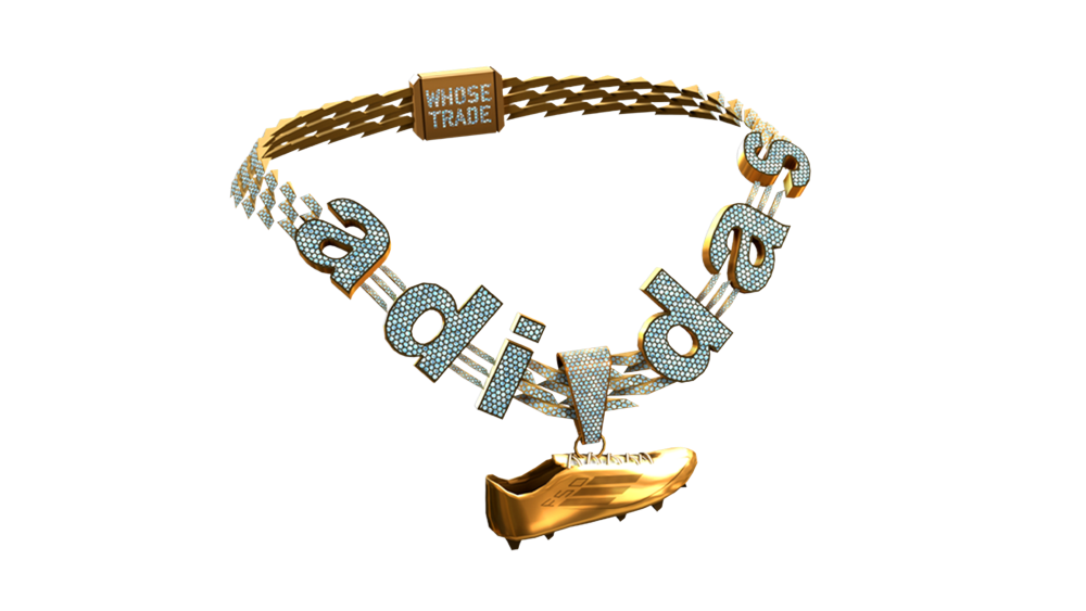 Adidas has sold a digital necklace in Roblox for $20,000. Image: Roblox