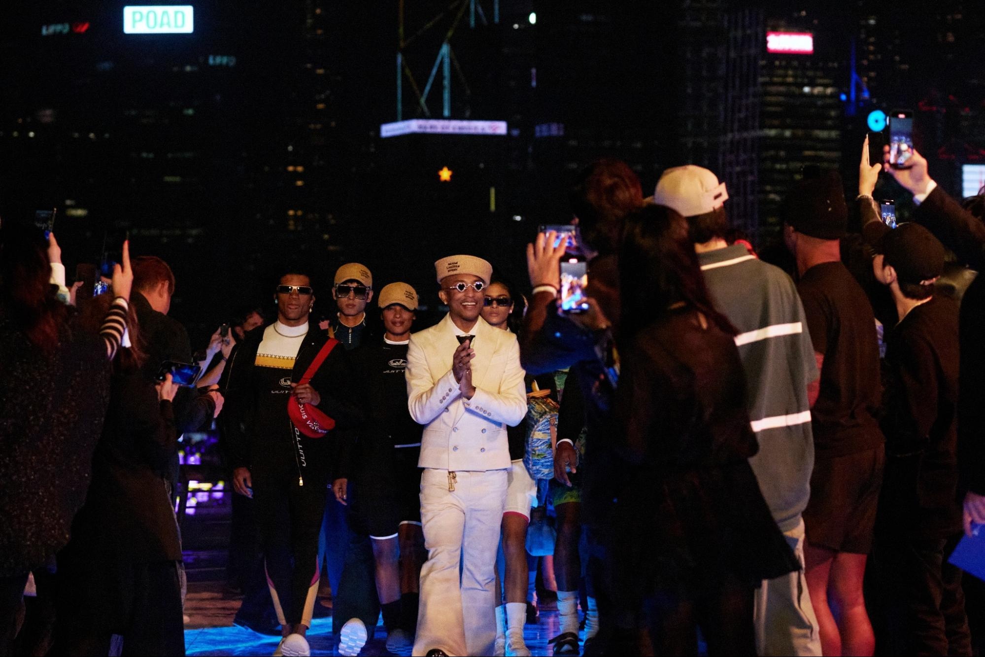 Pharrell Williams presented his second collection for Louis Vuitton on Hong Kong's Avenue of Stars. Photo: Louis Vuitton

