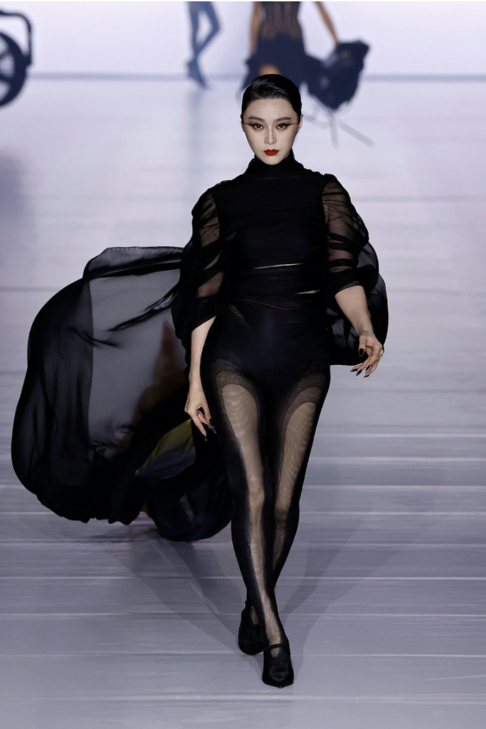 Fan Bingbing walking the Mugler Spring Summer 2024 runway. Photo: Mugler