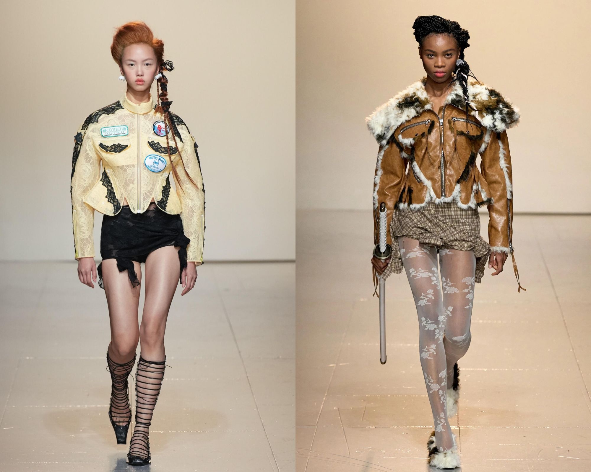 Looks from Yuhan Wang's Kill Bill-inspired show. Photo: Yuhan Wang