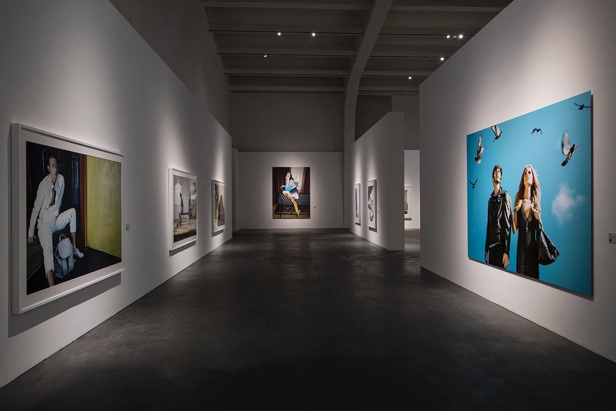 Bottega Veneta's newly opened exhibition in Beijing, which features Bottega Veneta advertisements by famous photographers. (Courtesy Photo)