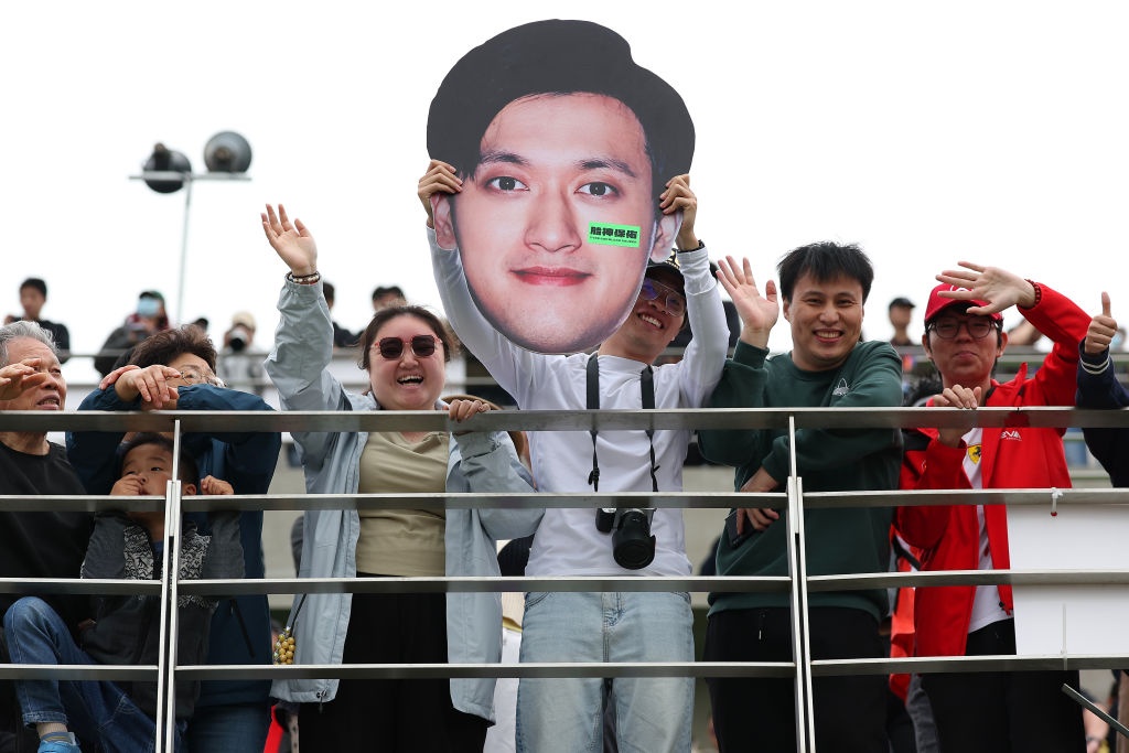 Fans of Zhou Guanyu at the Chinese Grand Prix 2024. Photo: Getty Images