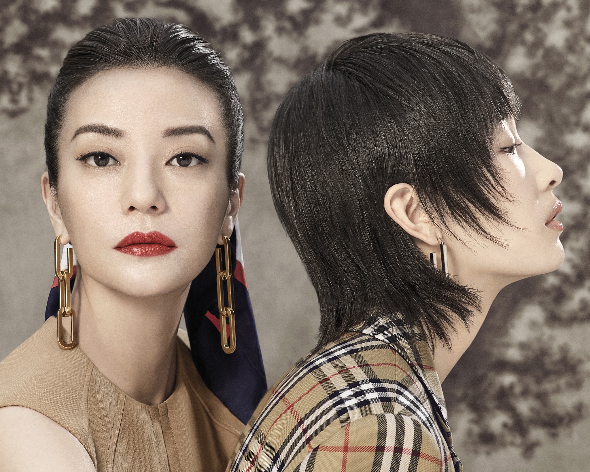 Brand ambassadors Vicky Zhao and Zhou Dongyu posing for Burberry's CNY campaign. Photo: VCG