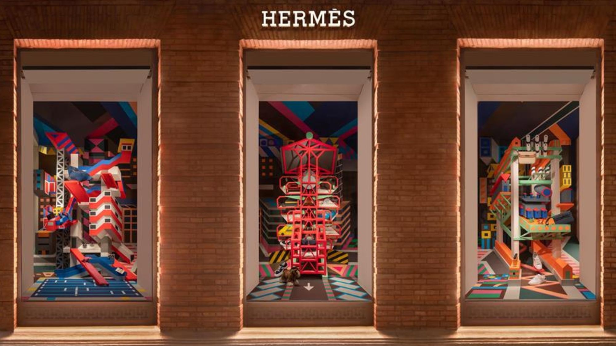 The window display which is currently at the Shanghai Hermès Maison. Photo: Hermès