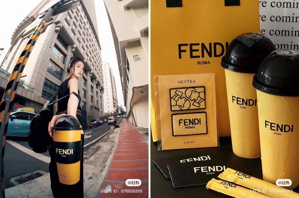 Xiaohongshu users post about the Fendi x Heytea collab. Photo: Xiaohongshu