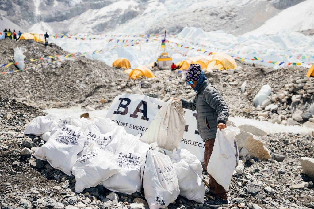 Bally Peak Outlook clean-up expedition on Mt. Everest, 2019. Photo: Samir Jung Thapa