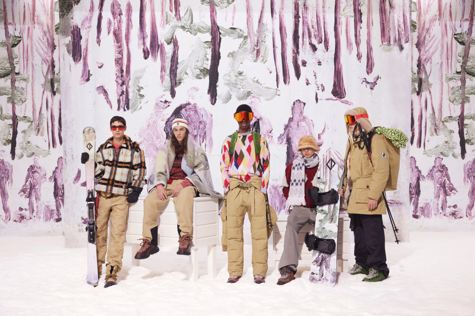 Creative director Kim Jones continues to collaborate with Descente and artist Peter Doig on ski-wear. Photo: Dior
