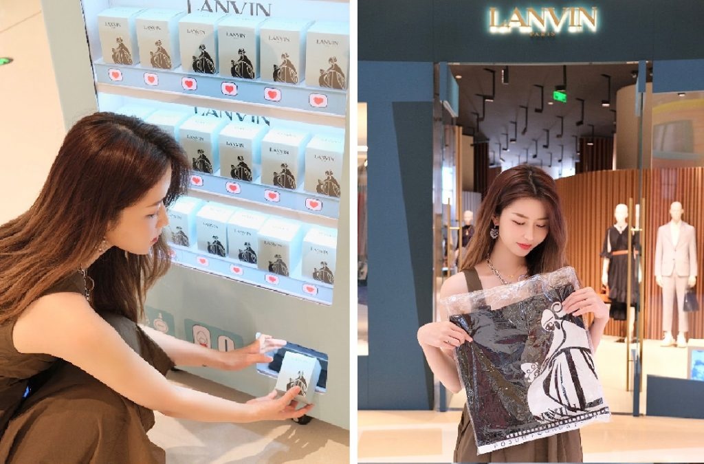 Lanvin's offline blind box vending machine offered prizes. Source: Screenshots from Xiaohongshu