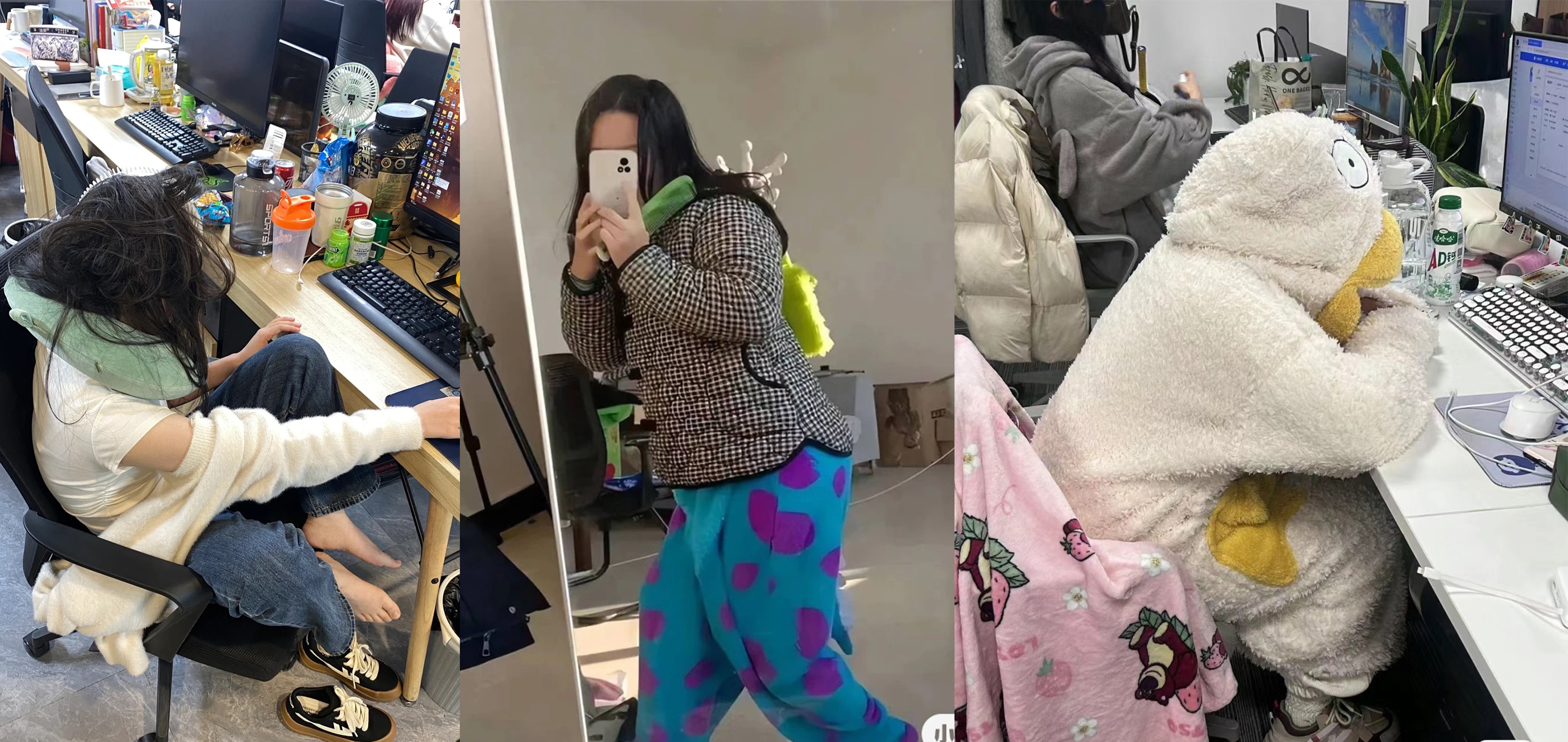 Chinese netizens compete to see who can wear the most “gross” outfit to work. Photo: Xiaohongshu