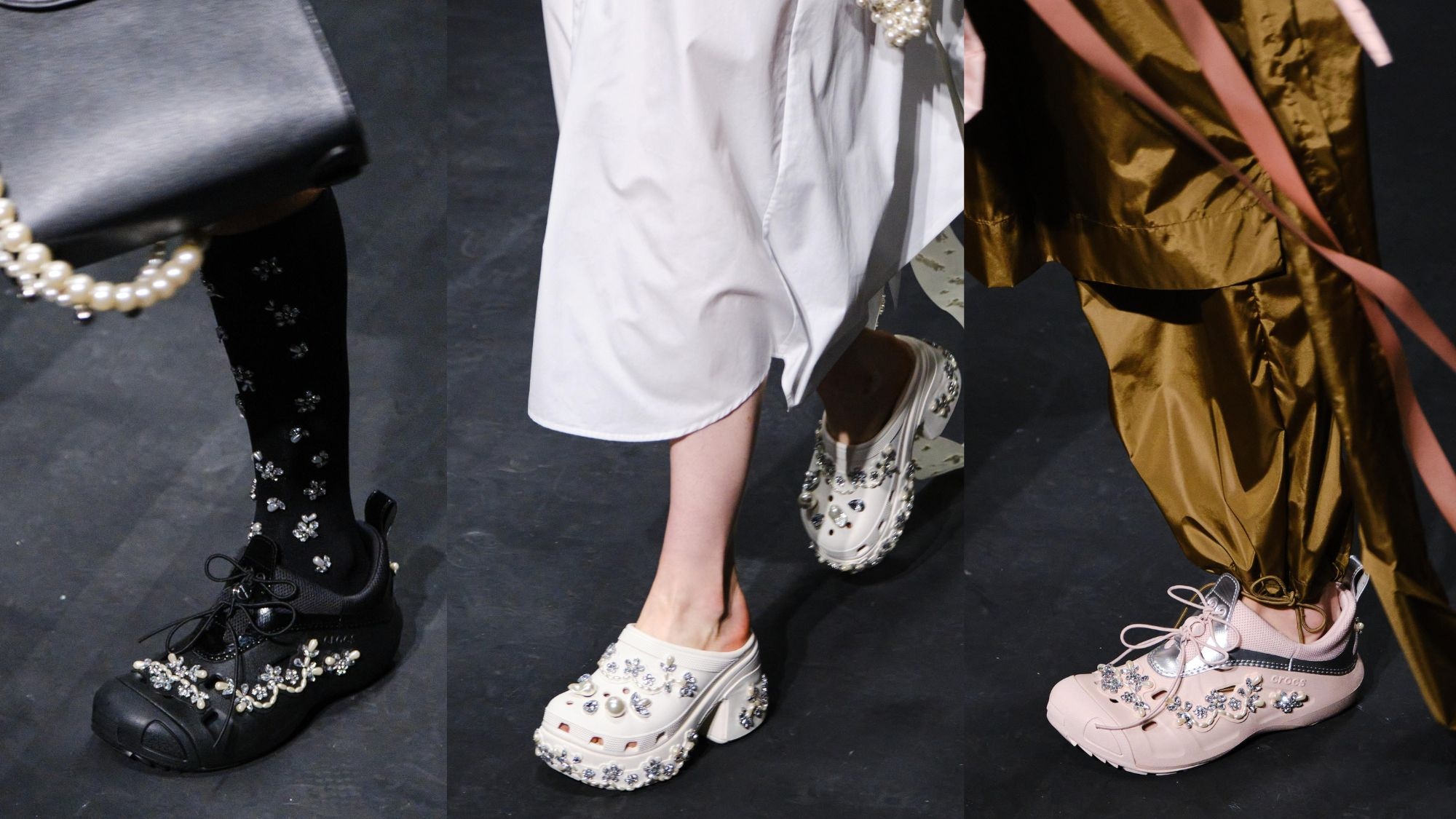 Simone Rocha has brought her trademark opulent femininity to Crocs. Photo: Simone Rocha