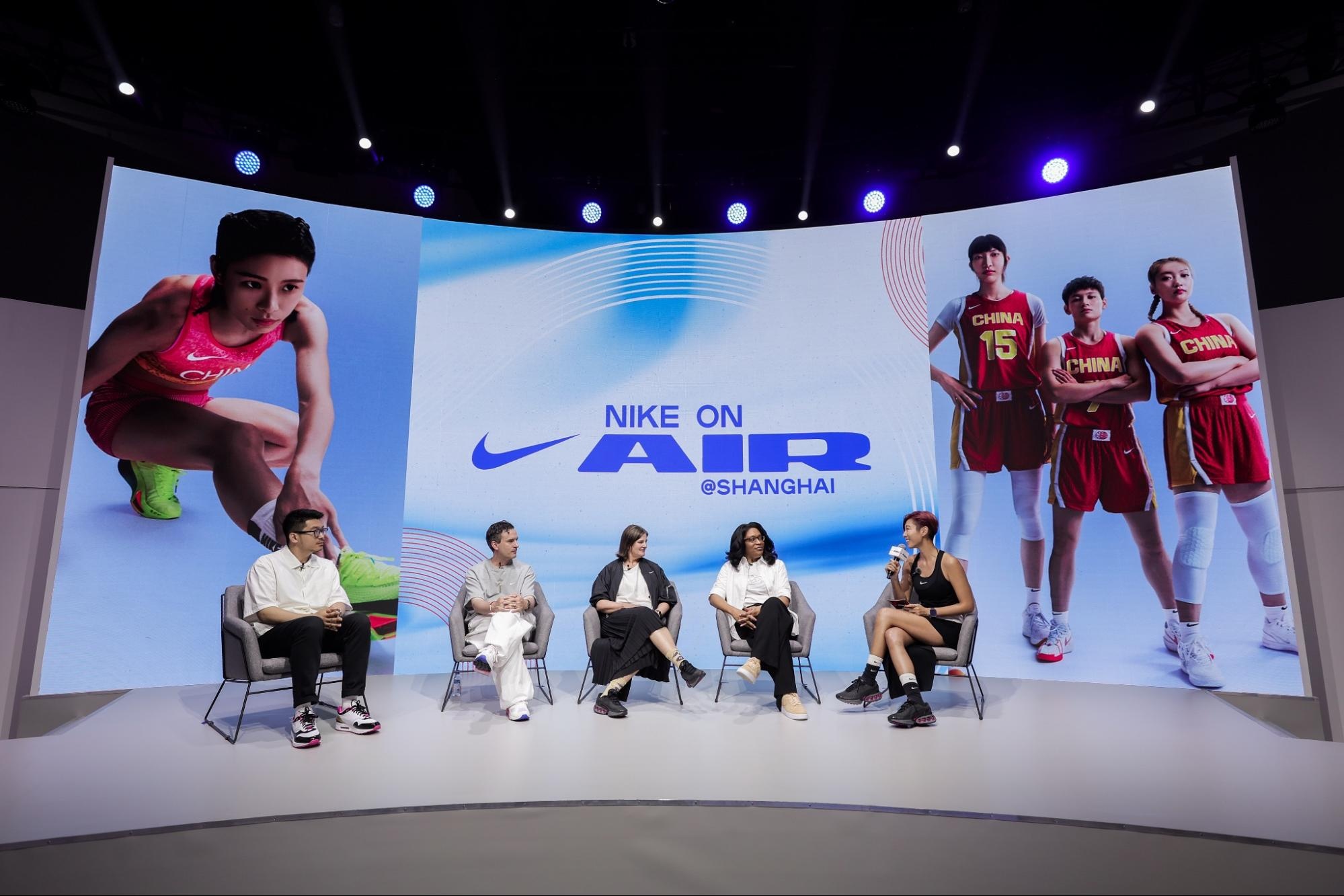 The Nike team, from left, Du Wenjun, Martin Lotti, Kathy Gomez and Janett Nichol at the Nike On Air event in Shanghai. Image: Nike