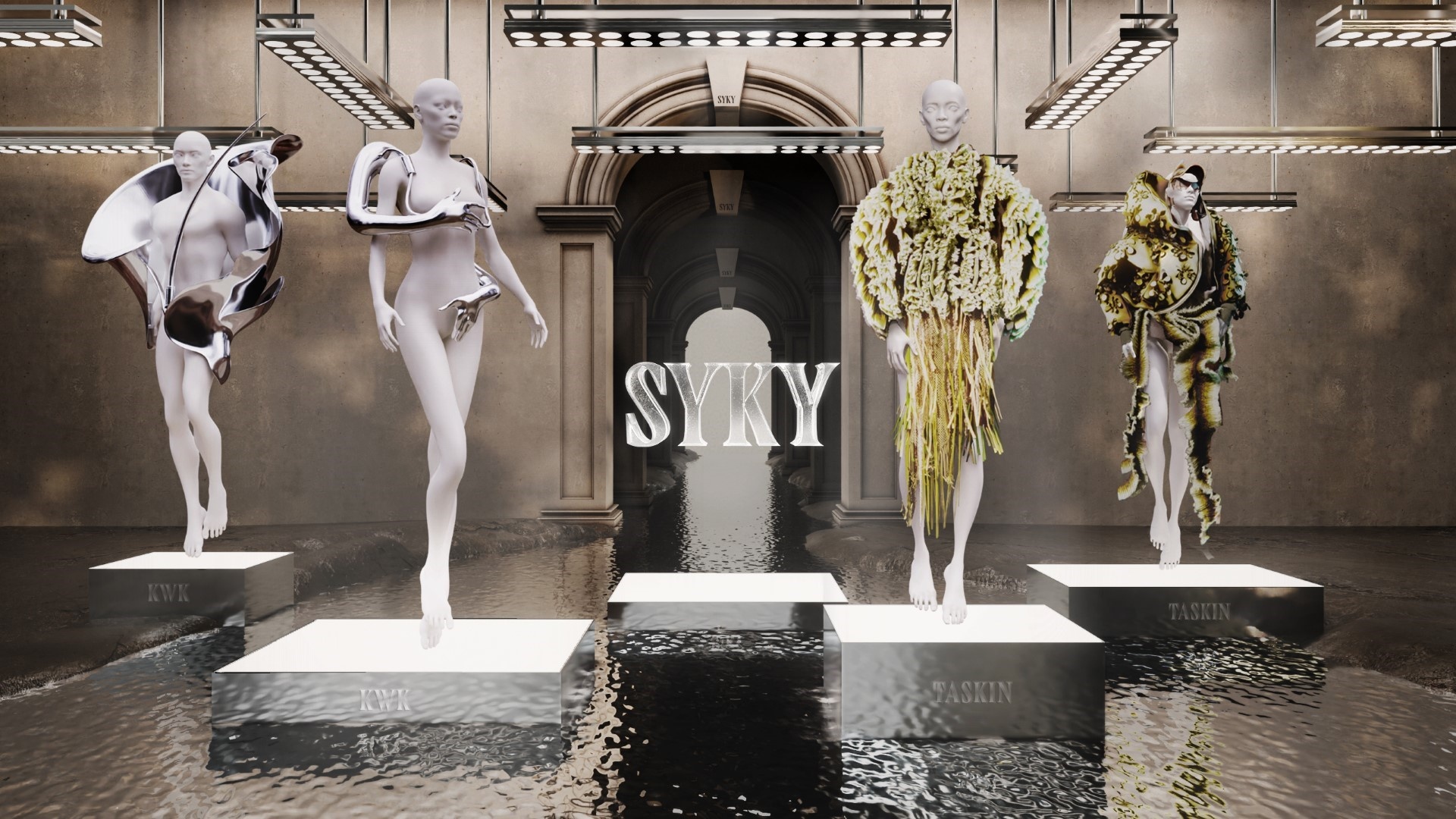 SYKY’s LFW event unveiled new works from KWK by Kay Kwok and Taskin Goec. Photo: SYKY