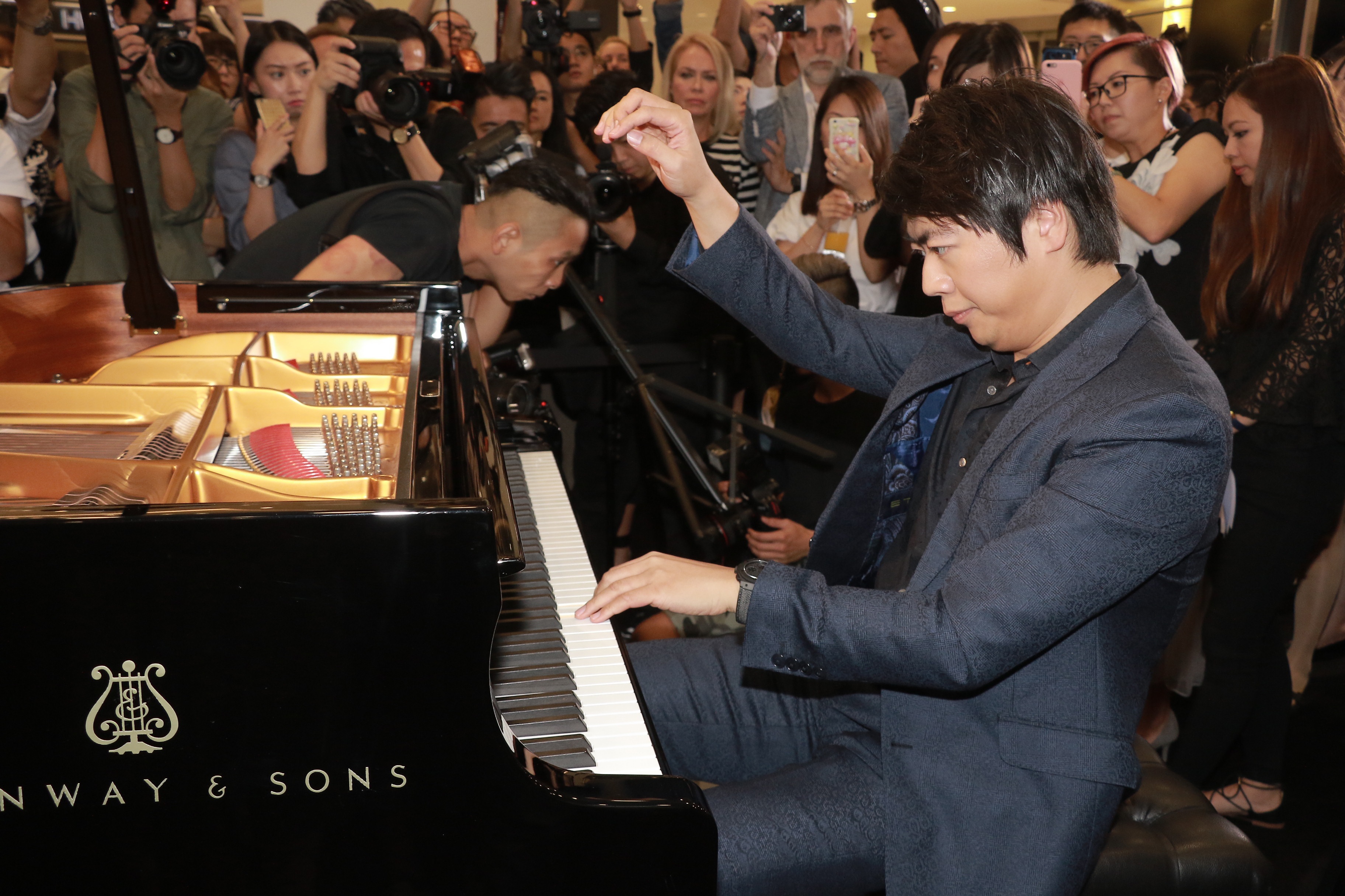 Pianist Lang Lang performs during a Hublot event on November 17, 2016 in Hong Kong. The watchmaker has debuted on Tmall’s luxury platform. Photo: Getty Images