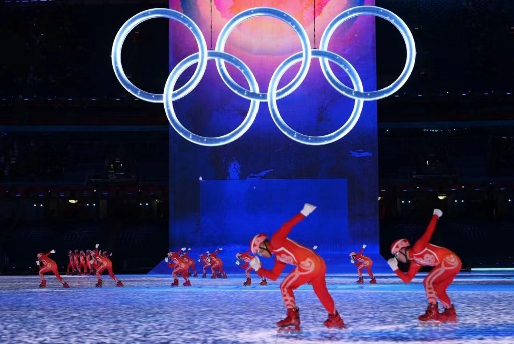 Chen Peng designed costumes for five acts at the Opening Ceremony. Ice lanterns inspired the ice hockey costumes. Photo: CHENPENG