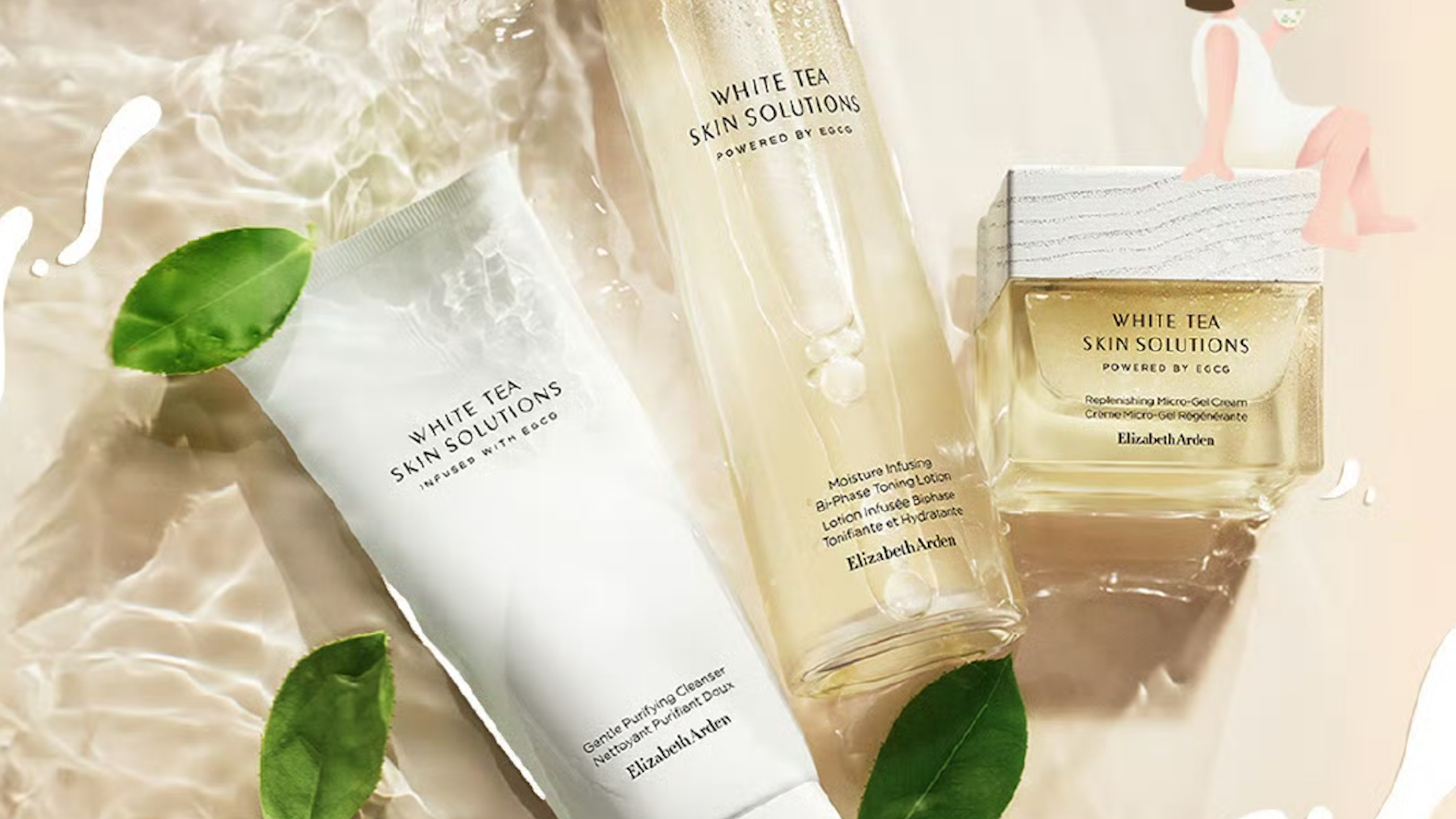 Elizabeth Arden’s new White Tea Skin Solutions series was fined $2750 (20,000 RMB) for allegedly misleading consumers. Image: Elizabeth Arden