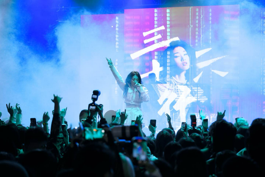 Female rapper Yamy performs at the opening party of Penfolds’ event in Guangzhou. Photo: Penfolds
