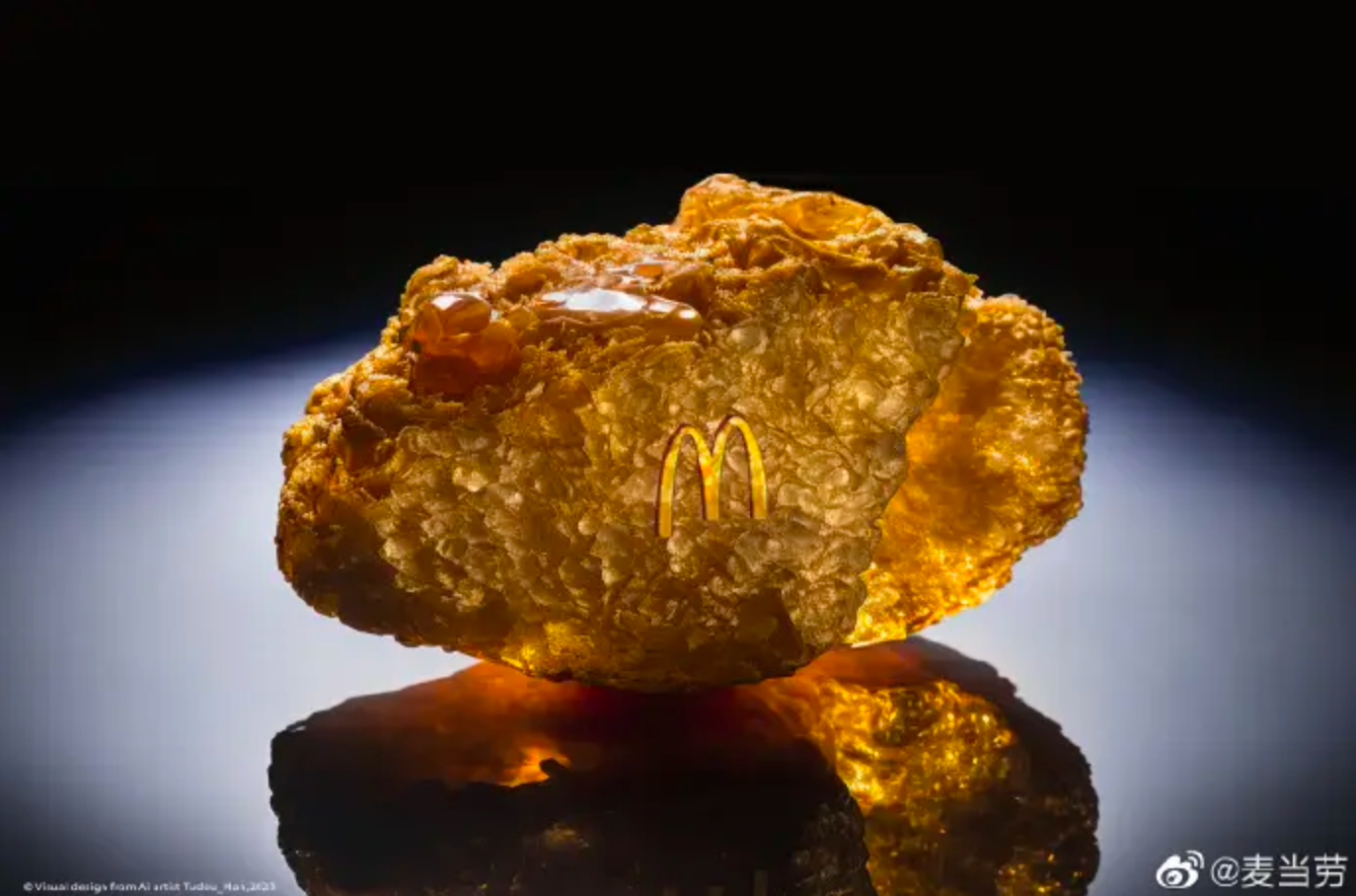 Netizens loved McDonald's post about McDonald's food items as ancient Chinese artifacts. Here are the "ancient golden nuggets." Image: McDonald's 