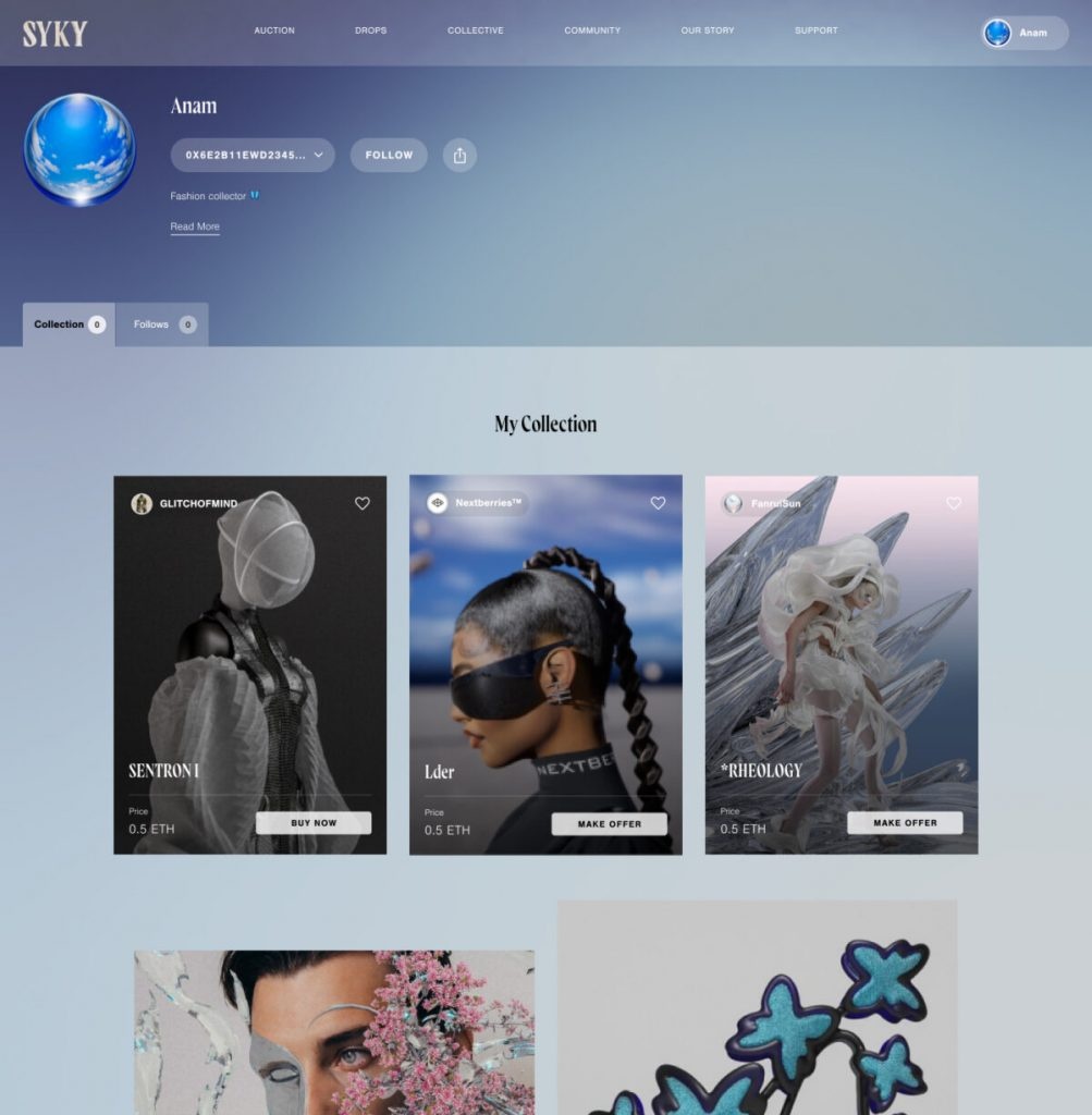 SYKY's new digital fashion platform. Photo: SYKY