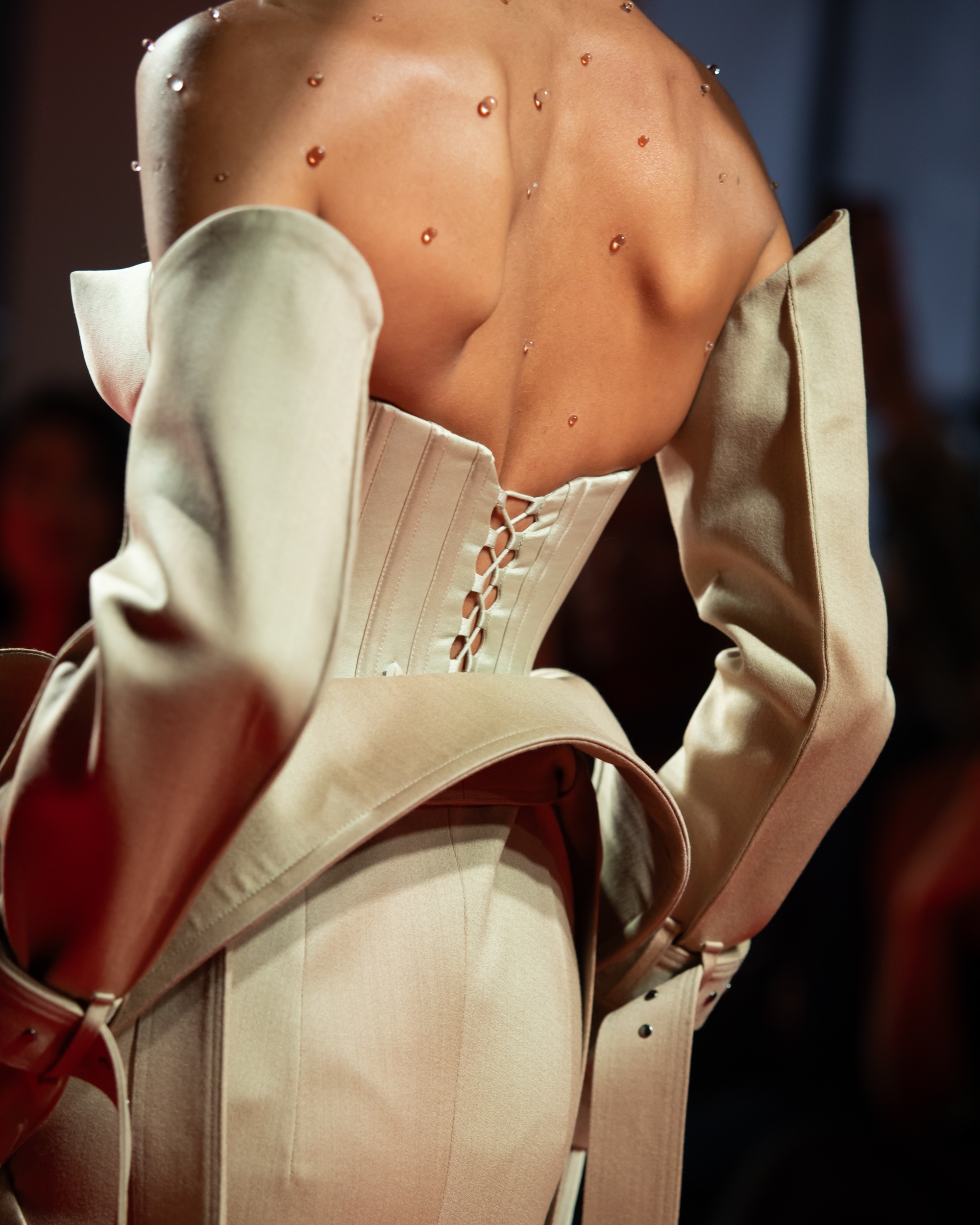 Detailing at a Robert Wun Spring 2024 Haute Couture show. Images: all Robert Wun