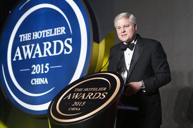 Andrew C. Rogers, the multi-property vice president and general manager of The Ritz-Carlton Beijing, Financial Street, accepts his award. (Courtesy Photo)