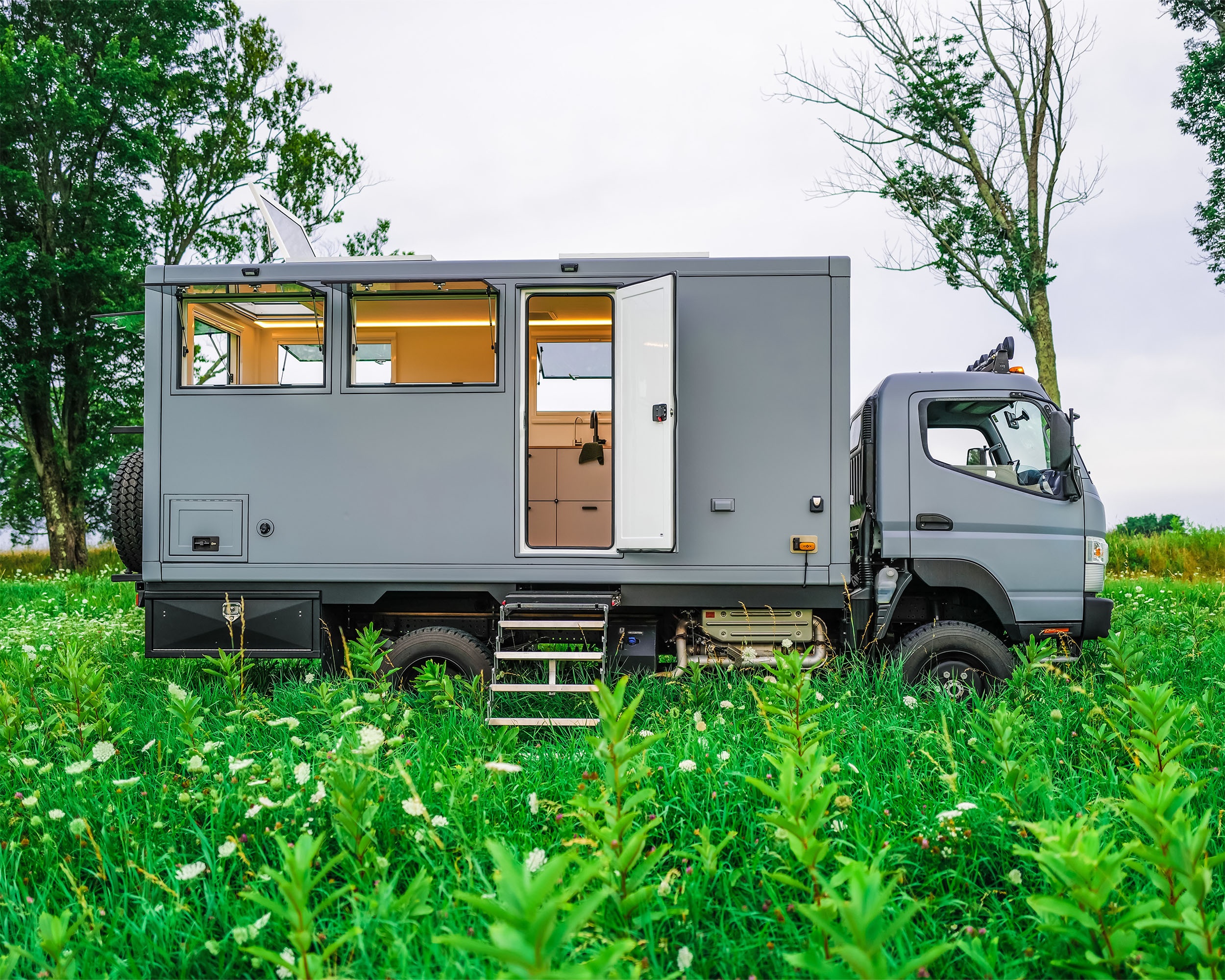 The 2017 Mitsubishi Fuso Canter 4x4 Camper Teahouse Truck. Photo: Joopiter