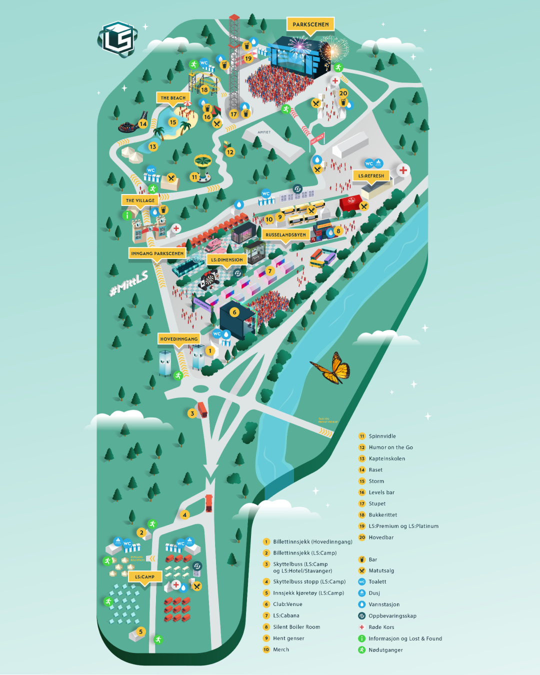 Illustrert kart over Landstreff Stavanger.