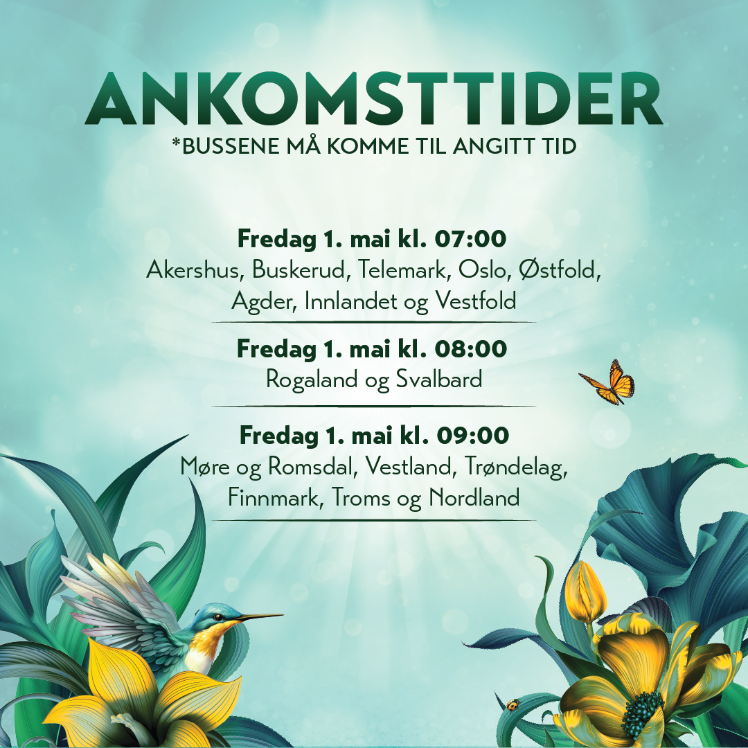 Ankomsttider for russebuss under Landstreff Stavanger