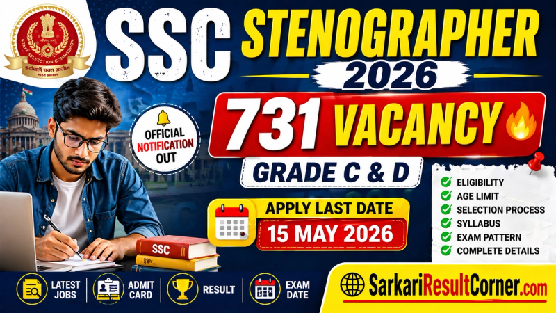 SSC Stenographer Recruitment 2026: Official Notification Out for 731 Grade C & D Posts—Apply Online