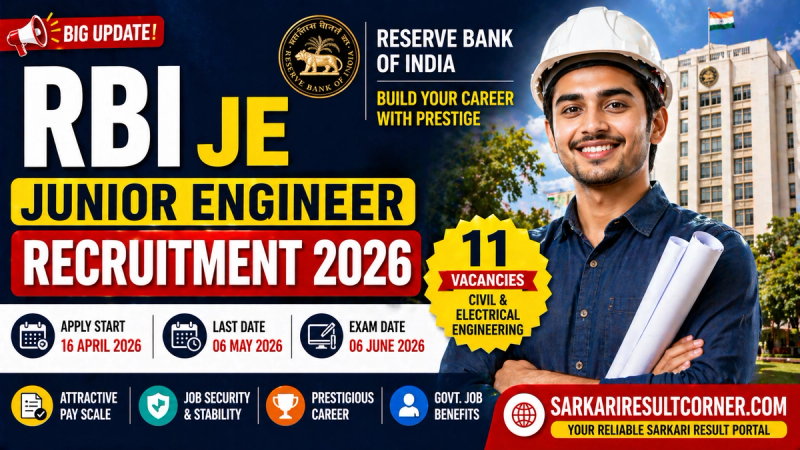 RBI JE Junior Engineer Recruitment 2026: Official Notification Out for Civil & Electrical Posts—Apply Online