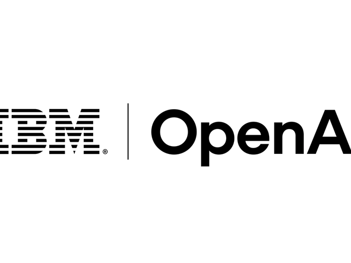 IBM-i ja OpenAI mustad logod valgel taustal.