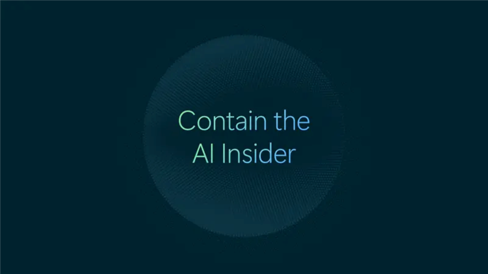 Microsofti tumeroheline graafika ringikujulise laine ja tekstiga „Contain the AI Insider”.
