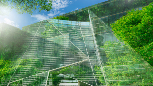 Green glass building