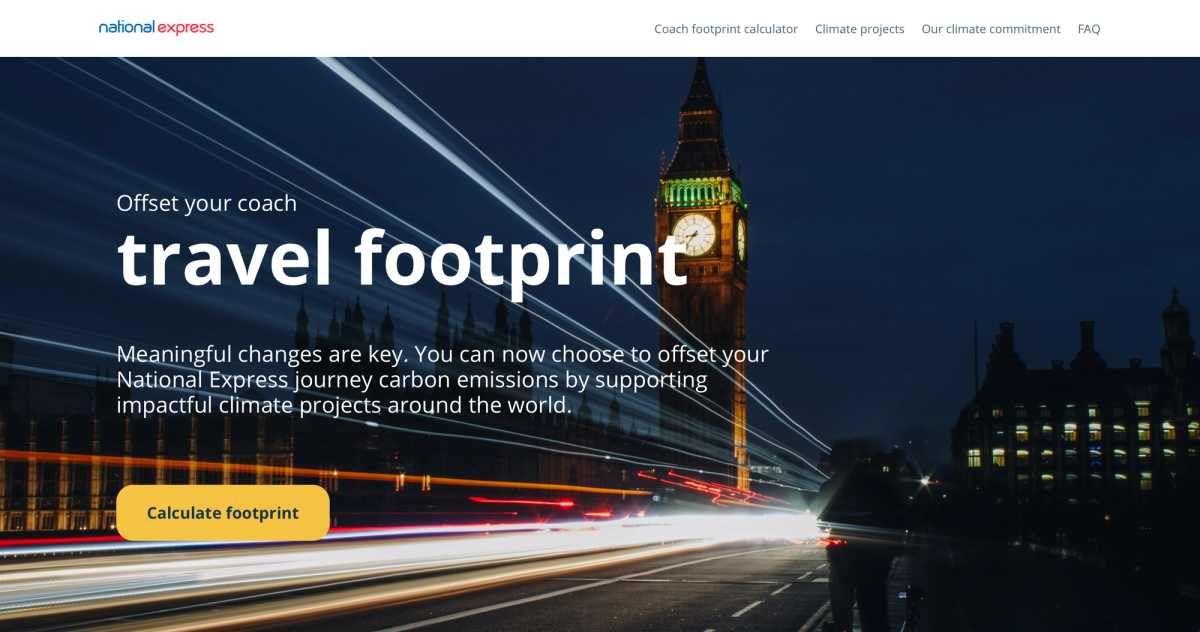 National Express travel offsetting