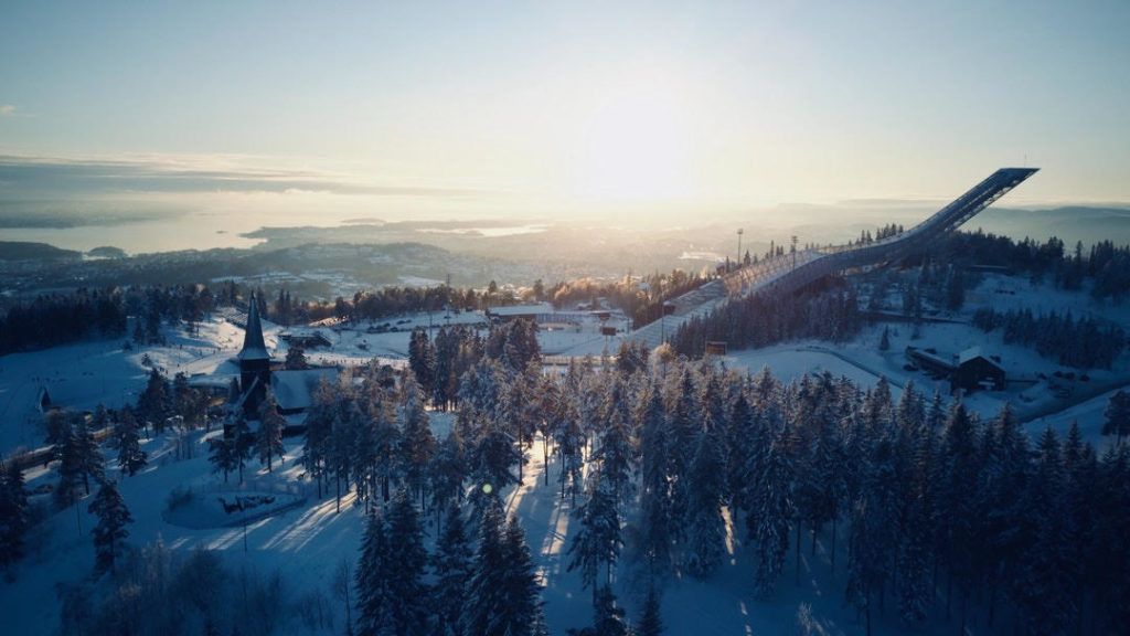 Athletes combating climate change while ski jumping