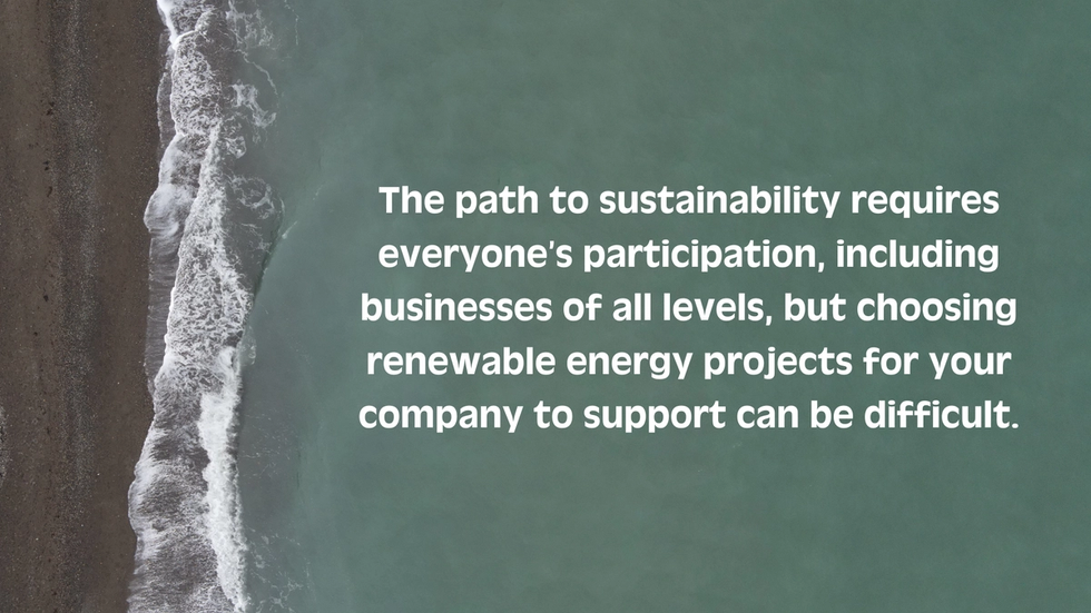 The path to sustainability requires everyone’s participation, including businesses of all levels, but choosing renewable energy projects for your company to support can be difficult.