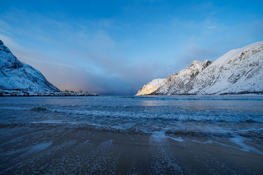 Spiegelnder Sand am Ersfjord
