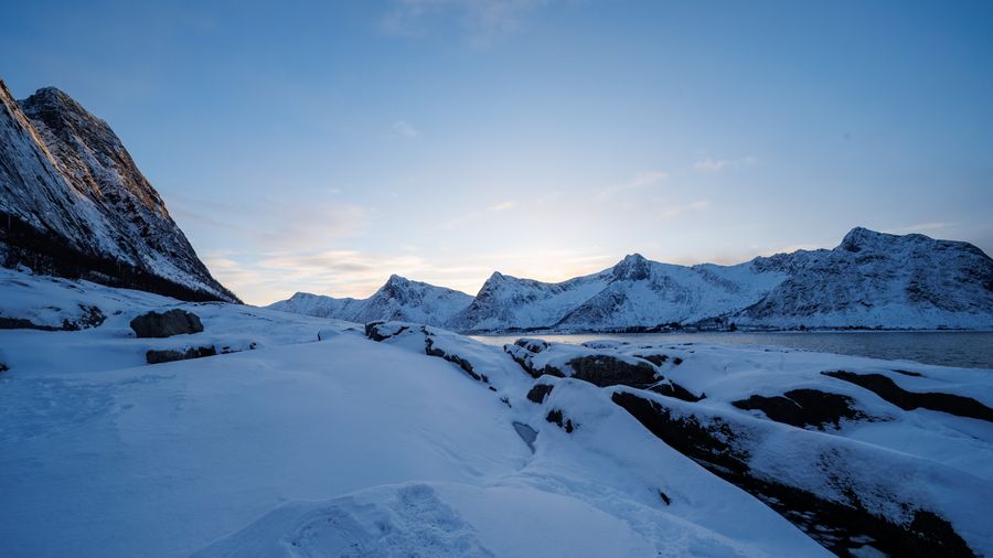Schneeplateau im Dämmerlicht