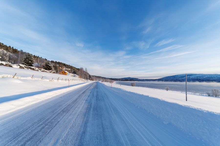 Eisglatte Fahrbahn
