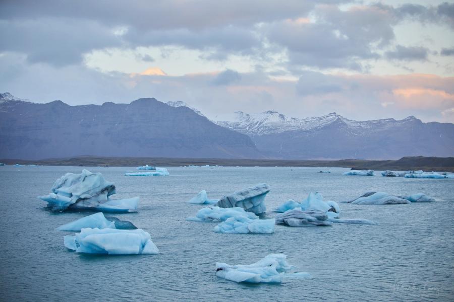 Abendlicht am Jökulsárlón