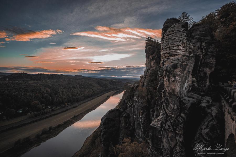 Sonnenuntergang über der Bastei