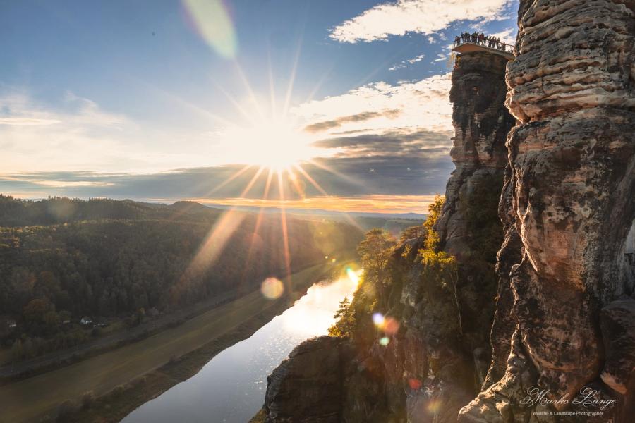 Sonnenuntergang an der Basteiaussicht