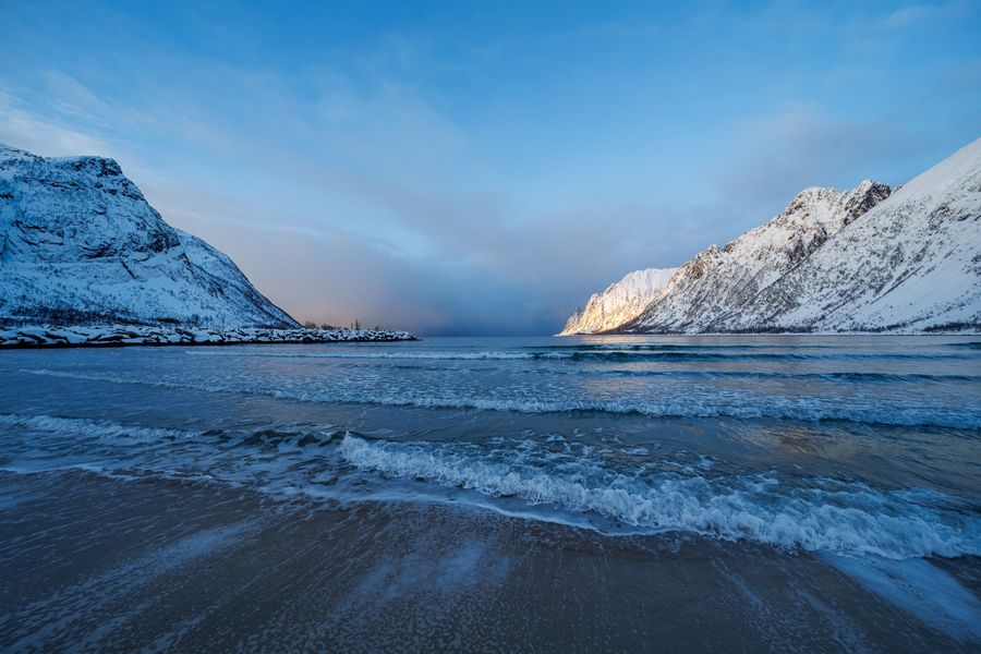 Auslaufende Welle am Ersfjord